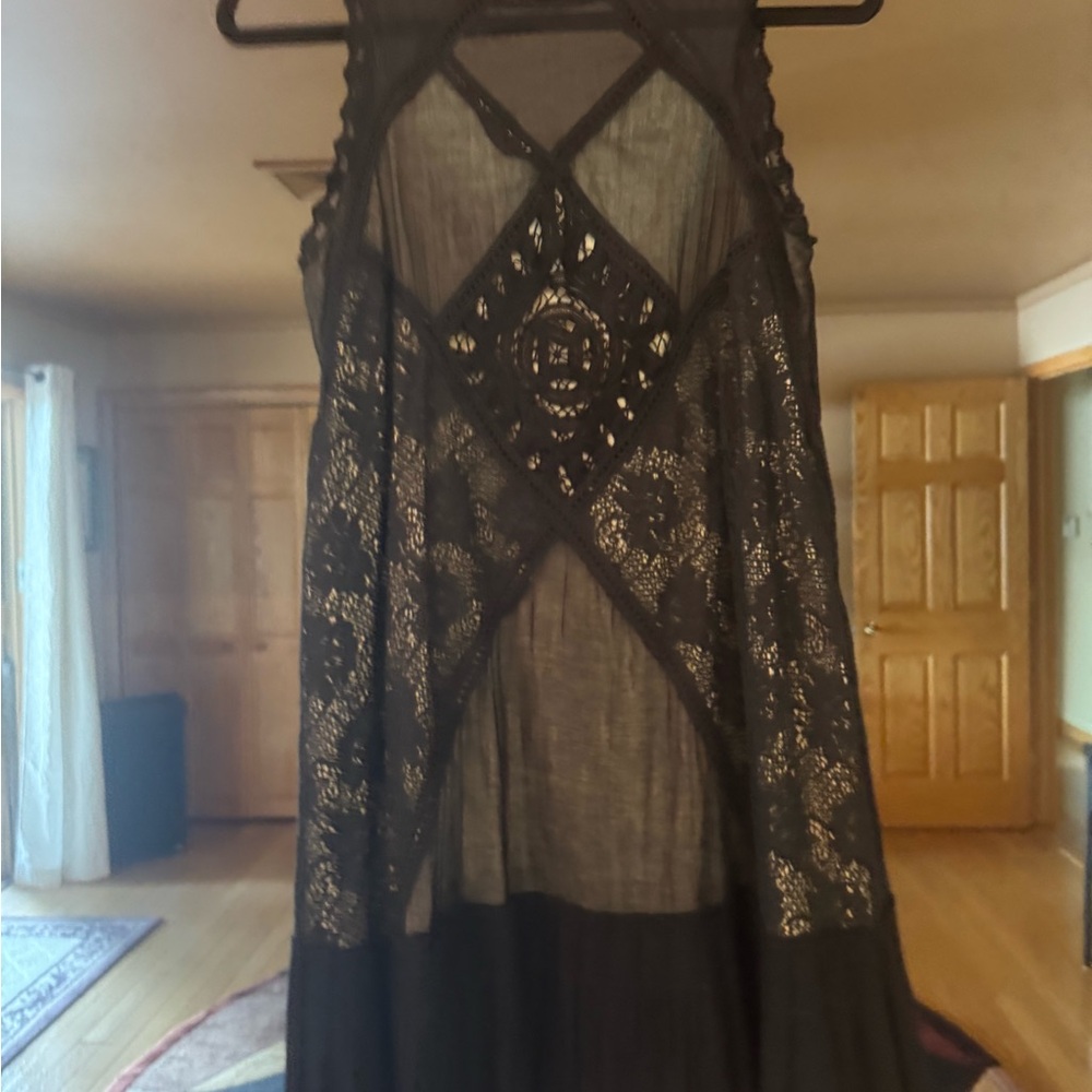Free People Black ,  Lace Dress with underlay fabric . Mint condition
